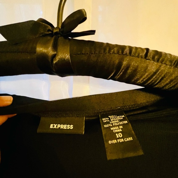 Sparkle and shine in Silver Beaded Black Skirt, Sz 10, Side Zip, Vintage EXPRESS - Picture 8 of 16